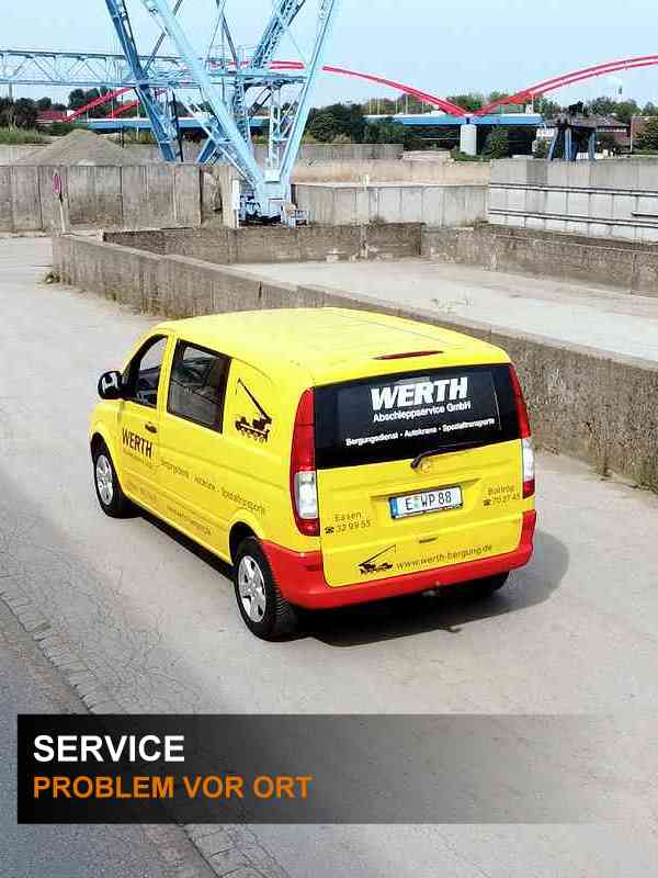 Bei einem Problem vor Ort bietet die Werth Abschleppservice GmbH Hilfestellung durch eines der zahlreichen Servicefahrzeuge.
